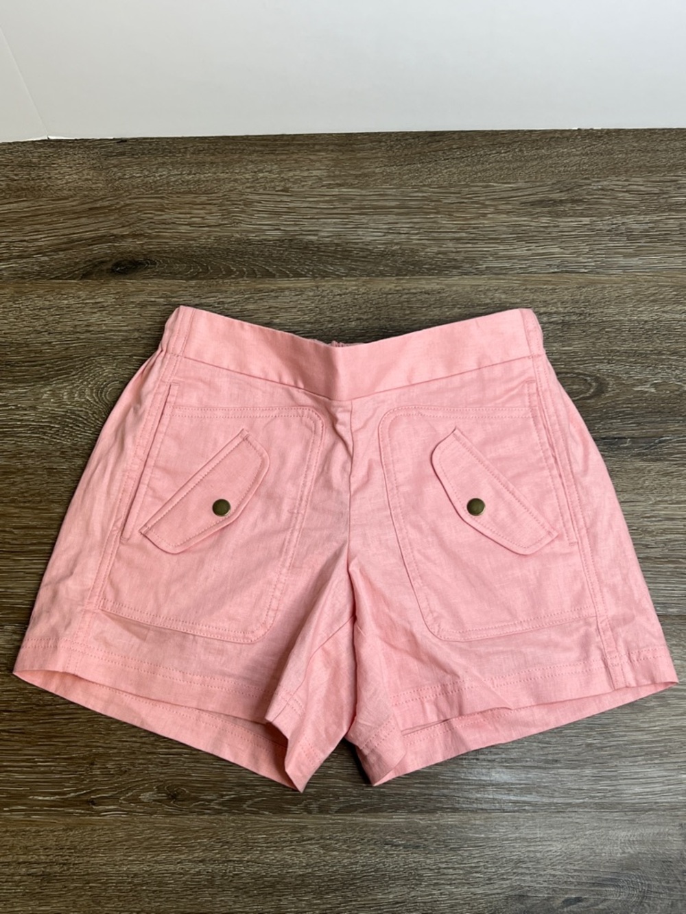 Banana Republic Pink Linen Blend Utility Shorts XS Pockets